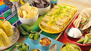 Mexican shredded beef (and tacos) prawn tacos (shrimp) ceviche. Fiesta Party Buffet Table With Stock Footage Video 100 Royalty Free 16777330 Shutterstock