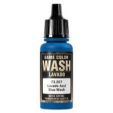 Painting tools are cleaned with water. Vallejo 73 207 Game Color Wash Paint 17ml Blue