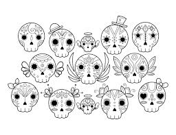 Download this adorable dog printable to delight your child. Printable Cute Sugar Skulls Coloring Page