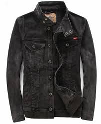 Mens Washed Vintage Motorcycle Retro Denim Jean Jacket Coat Outwear Black Denim Coat Jacket Jackets Men Fashion Mens Jackets Casual