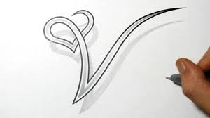 Some heart symptoms don't even happen in your chest, and it's not always easy to tell what's going on. Drawing The Letter V With A Heart Design Youtube
