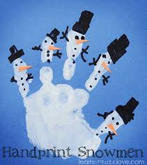 Handprint Snowmen Craft Winter Crafts Toddler Crafts Snowman Crafts