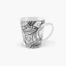 Print mug coloring page (color). Coloring Page Mugs Redbubble