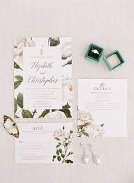 Tropical Green White Wedding Wonderland Summer Wedding Invitations Wedding Invitation Paper Fine Wedding Invitations