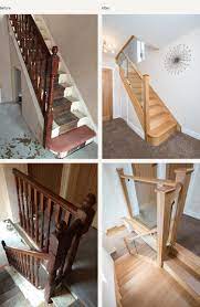 Before And After Glass And Wood Staircase Renovations House Staircase Stairs In Living Room Wood Staircase