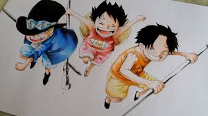 Speed Drawing Ace Sabo And Luffy Asl One Piece ã¯ã³ãã¼ã¹ Youtube