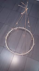 Couldn't wait until it turned dark tonight so i could see how it looked! Diy Hula Hoop Chandelier Pearlsandals