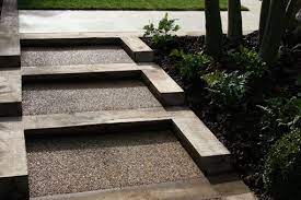 Sleeper And Resin Based Gravel Garden Design London Contemporary Landscape Design Garden Design