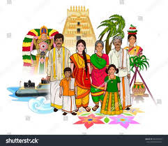 Vector Design Of Tamil Family Showing Culture Of Tamil Nadu India Family Drawing Tamil New Year Greetings Vector Design