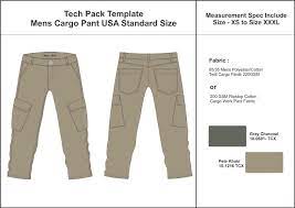 Tech Pack Template Mans Cargo Pant Usa Standard Size Cargo Pants Men Tech Pack Tech Pack Template