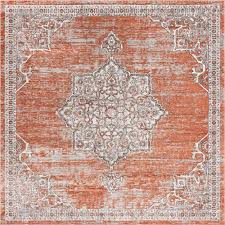 Pool tile rug in orange, ivory, brown, blue, and lavender n11787 12'0 × 12'2. Salmon Pink 12 X 12 Nyla Square Rug Rugs Com