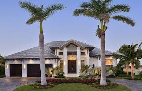 Transitional West Indies Home The Neapolitan Weber Design Group Inc Naples Florida Florida Homes Exterior House Designs Exterior Great Room Layout