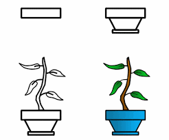 It includes a total of six steps with pencil drawing examples for each. How To Draw Cartoon Plants Using Simple Shapes