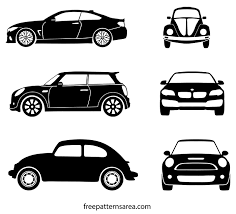 Black And White Police Car Outline Car Silhouette Illustration Vector Outline Templates Freepatternsarea Car Silhouette Silhouette Illustration Car