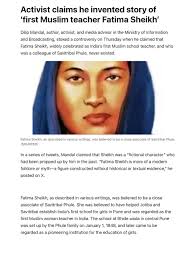 Activist claims he invented story of first Muslim teacher Fatima Sheikh :  r/unitedstatesofindia