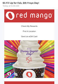 Red Mango Frozen Yogurt Red Mango Egift Card