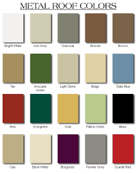 metal roof color chart for metal roof installing metal