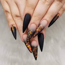 60 Must Try Nail Designs This Autumn Fall Flowers Nail Design Fall Nails Fall Nail Art Pumpkin Nails Latest Nail Designs Nail Designs Halloween Nail Designs