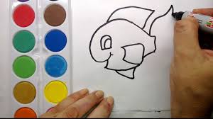 Escala tus dibujos sin deformarlos usando. Como Dibujar Y Colorear Un Pez De Colores Dibujos Para Ninos Facil Youtube