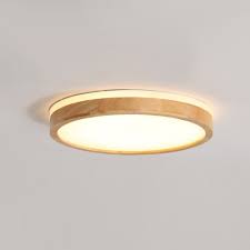Scandinavian Wooden Round Led Dimmable Ceiling Light Ceiling Lights