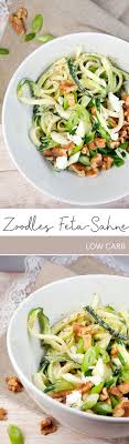 Leckere Low Carb Zucchini Spaghetti Mit Fetasahne Und Walnussen Rezept Rezepte Rezepte Gesund Low Carb Gerichte