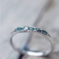 Raw Blue Diamond Ring Hidden Gems Stacking Band Beautiful Jewelry Blue Diamond Ring Raw Blue Diamond
