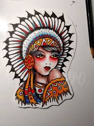 Pin By Casey Ball On Tattoos Headdress Tattoo Traditional Tattoo Native American Girls