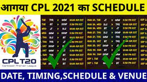 The cpl 2021 draft is all set to take place this friday. Cpl 2021 Schedule Starting Date Full Schedule Of Caribbean Premier League 2021 Cpl Schedule Youtube