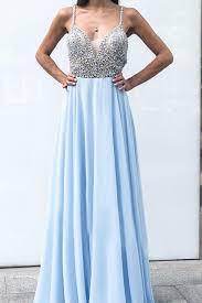 Open Back Prom Dresses With Fine Straps A Line Rhinestone Long Sky Blue Prom Dress Jkl1650 Light Blue Prom Dress Prom Dresses Long Prom Dresses Blue