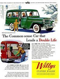 1954 Willys - Jeep Station Wagon - Promotional Advertising Poster Classic Trucks Jeep Willys Jeep