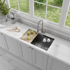 Maybe you would like to learn more about one of these? Kraus Kore Workstation Undermount Stainless Steel 32 In Single Bowl Kitchen Sink W Integrated Ledge And Accessories Kwu110 32 The Home Depot Undermount Kitchen Sinks Stainless Steel Kitchen Sink Steel Kitchen Sink