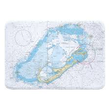 Bermuda Nautical Chart Memory Foam Bath Mat