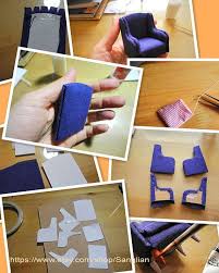1 12 Scale Sofa With Pillow Pattern And Photo Ot Sanglian Na Etsy Diy Barbie Furniture Doll Furniture Diy Diy Barbie House