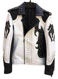 New Handmade Men S Black And White Fashion Studded Punk Style Leather Jacket Punk Fashion Leather Jacket Style Leather Jacket