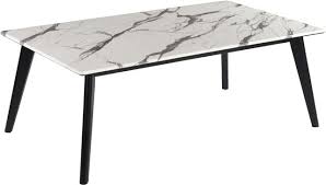 Faux marble tops with polyurethane finish. Coaster Black White Faux Marble Top Coffee Table 723578 Liddiard Home Furnishings