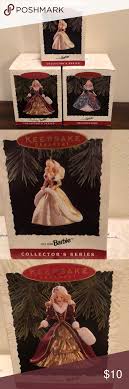Three Holiday Barbie Ornaments 1994 96 In 2020 Holiday Barbie Red And Gold Dress Hallmark Keepsake Ornaments