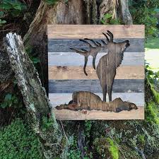 Rustic Elk Wood Wall Art Wildlife Wall Art Nature Wall Art Wood Wall Art By Bayocean Rustic Design Etsy Wall Art Wood Wall Wood Art
