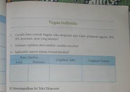 We did not find results for: Tugas Individu Carilah Lima Contoh Bagian Teks Eksposisi Dari Buku Pelajaran Agama Ipa Ips Kesenian Brainly Co Id