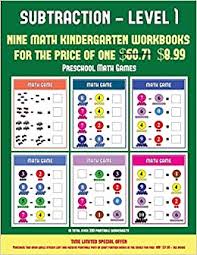 Our easy to print math worksheets there are two interactive math features: Buy Preschool Math Games Kindergarten Subtraction Taking Away Level 1 30 Full Color Preschool Kindergarten Subtraction Worksheets That Can Assist With 8 Additional Pdf Books Worth 60 71 Book Online At Low Prices In