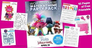 Grab these free trolls world tour printable coloring sheets and activities perfect for a movie watching party at home! Free Printable Trolls World Tour Coloring Pages Party Ideas Any Tots