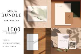 Scene Creator Mockup Kit Bundle Scene Creator Mockup Stationery Mockup