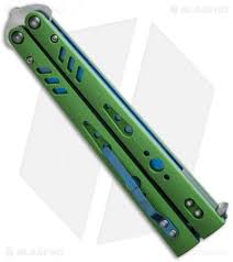 Brs Premium Replicant Balisong Butterfly Knife Green G 10 Blue Ti 4 5 Sw Butterfly Knife Butterfly Knife