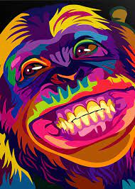 Monkey Face Pop Art Animals Colorful Animal Paintings Pop Abstract Art