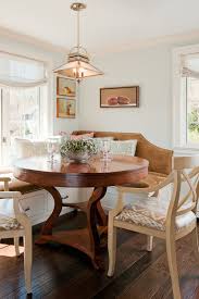 A dining table and accompanying chairs would feel cramped and crowded when pushed against the one free wall in your kitchen. 12 Cozy Corner Banquettes For Kitchens Big And Small