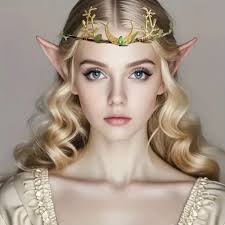 vintage gothic elf tiara moon branches woodland fairy