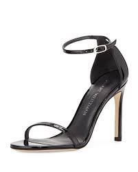 Free shipping & returns available. Stuart Weitzman Nudistsong Patent Ankle Wrap Sandal Black Neiman Marcus