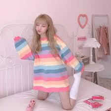 Korean Pastel Soft Girl Rainbow Tee In 2021 Kawaii Clothes Kawaii Fashion Outfits Pastel Aesthetic Outfit