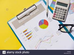 Business Graph Chart Report Paper Financial Document With