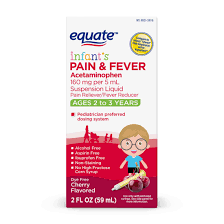 equate infants pain fever acetaminophen 160 mg per 5 ml suspension liquid dye free cherry flavor 2oz walmart com