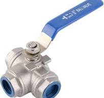 Vanne à bille 3 voies en acier inoxydable SUS304 à 3 voies de la valve de  type T femelle 3/4" DN20 avec poignée de verrouillage en vinyle :  Amazon.fr: ...